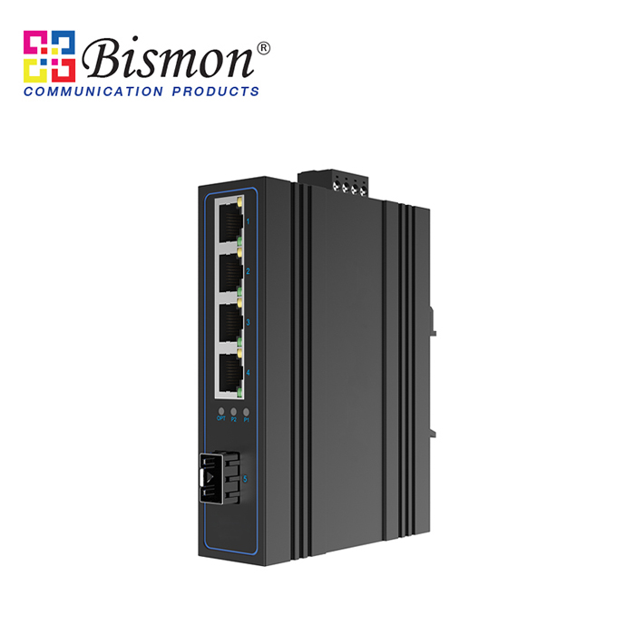 4x10-100Base-T-1SFP-Fiber-100Base-X-Un-managed-Industrial-Switch-IP40